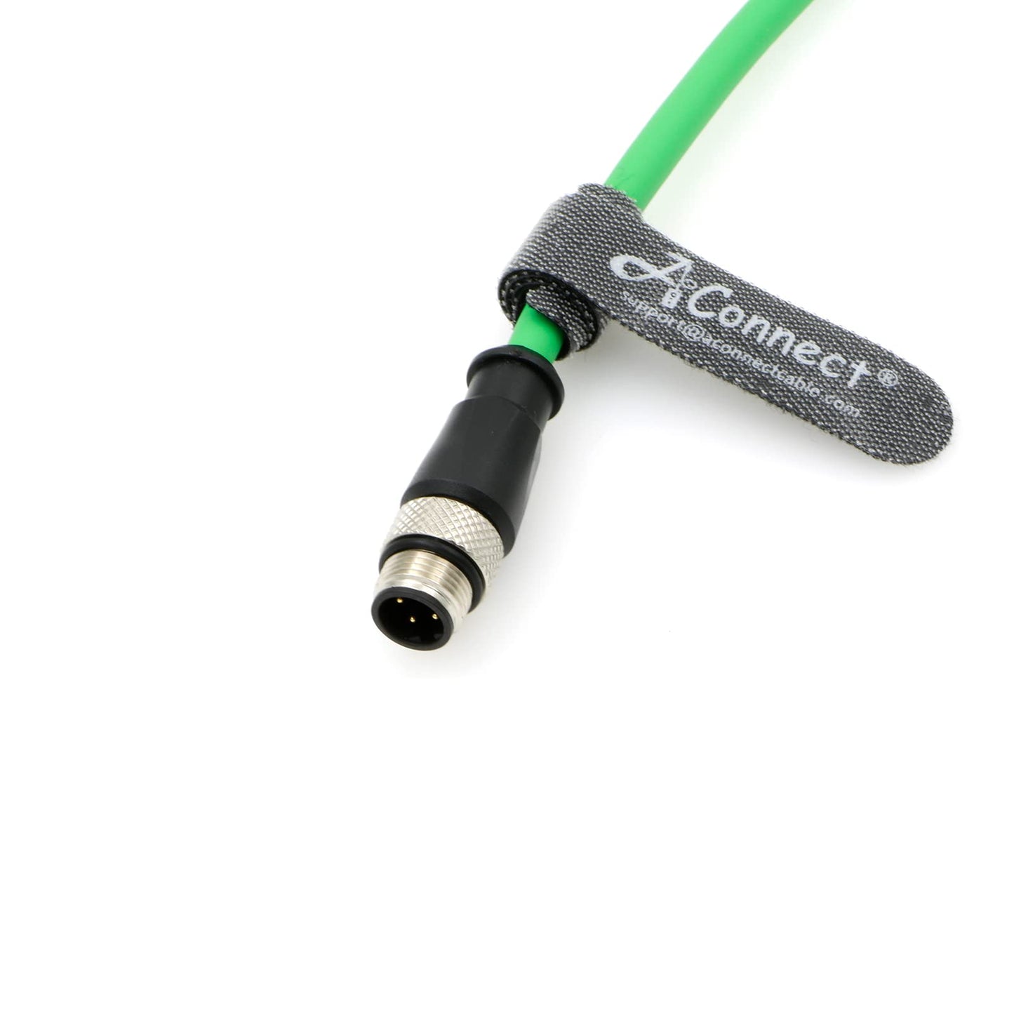 M12 4 Position D-Coded Connector to RJ45 Cat5e Ethernet Cable Assembly Waterproof Portable 3.3Ft/1M