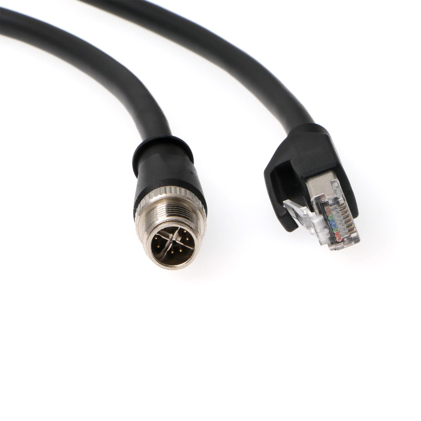 X-Code-RJ45-Industrial-Shielded-Ethernet M12 8 Pin X-Code Male to RJ45 Cat6a Ethernet Shielded Cable for Cognex Industrial Camera Flexible 3.3Ft|1M