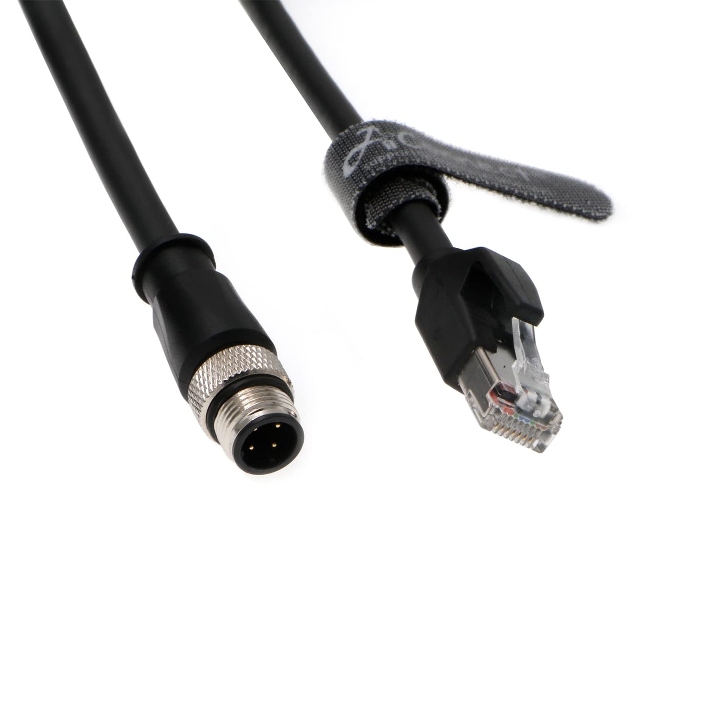 4Pin-RJ45-Ethernet-Industrial-Cat5e-Cable D-Code M12 4 Pin Male to RJ45 Male Cat5e High Flex Ethernet Shielded Cable Industrial Field-wireable Machinery Sensor Camera 3.3Ft|1M