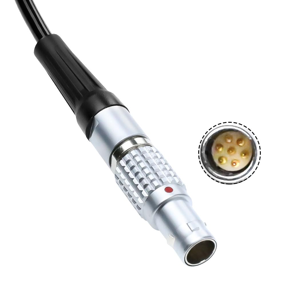D-Tap to Right Angle 7 Pin Male Power Coiled Cable, for Tilta Nucleus-M/MII Motor Daisy Chain | Camera/V-Mount Battery Powered | Compatible DJI RS, ARRI Rosette
