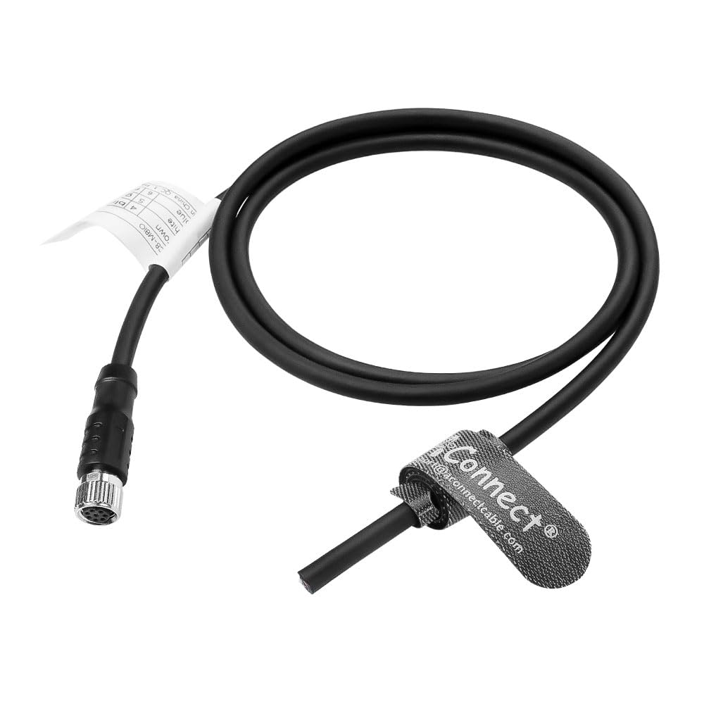 M8 8 Pin Female A-Code to Open End Power I/O Cable Drag-Chain Shielded for Baumer CX Series VCXG VCXU VCX.XC Camera Industrial Automation Sensor Systems 1M/3.3ft