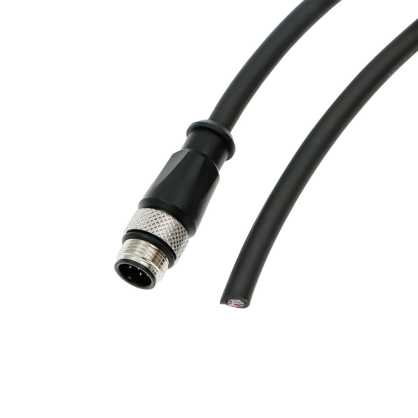 M12 A Code 8 Pin Male to Flying Leads Connector Aviation Sensor Waterproof Electrical Shielded Cable for Industrial Cameras Automation Device Network Fieldbus Module 1M