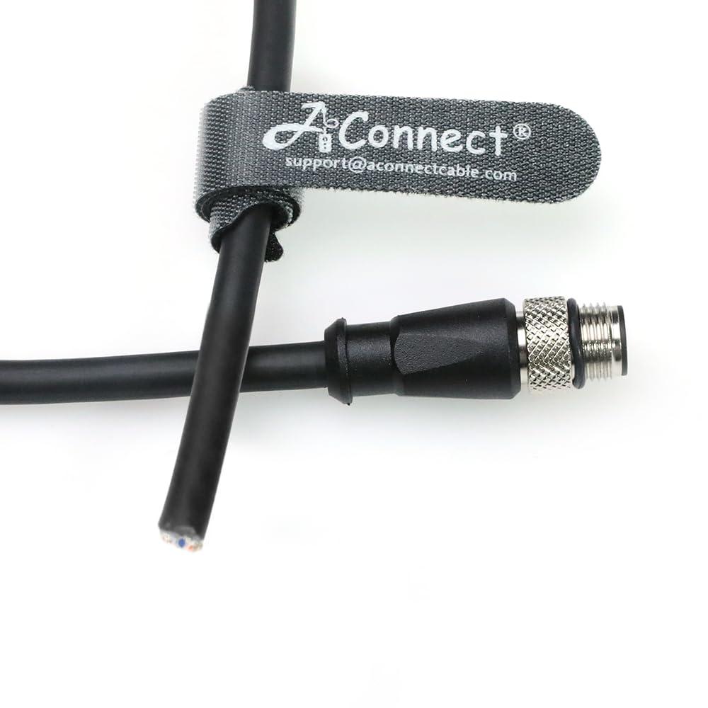 M12 A Code 17 Pin Male to Female Aviation Sensor Connector Industrial Cable for Cognex in-Sight 3D-L4000, Banner ABR 3000 7000, Machine Vision System Sensor Actuator Scanner Reader Camera 1M
