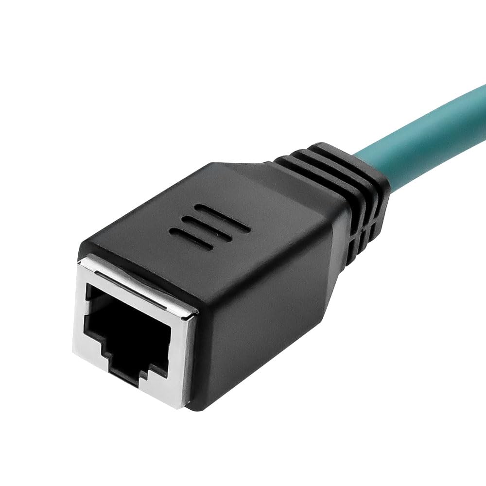 1m/3.3ft M12 X-Code 8-Pin Male to RJ45 Female Ethernet Cable - Cat6a High-Flex Cable for Cognex/Keyence Cameras, Industrial Automation & Robotics