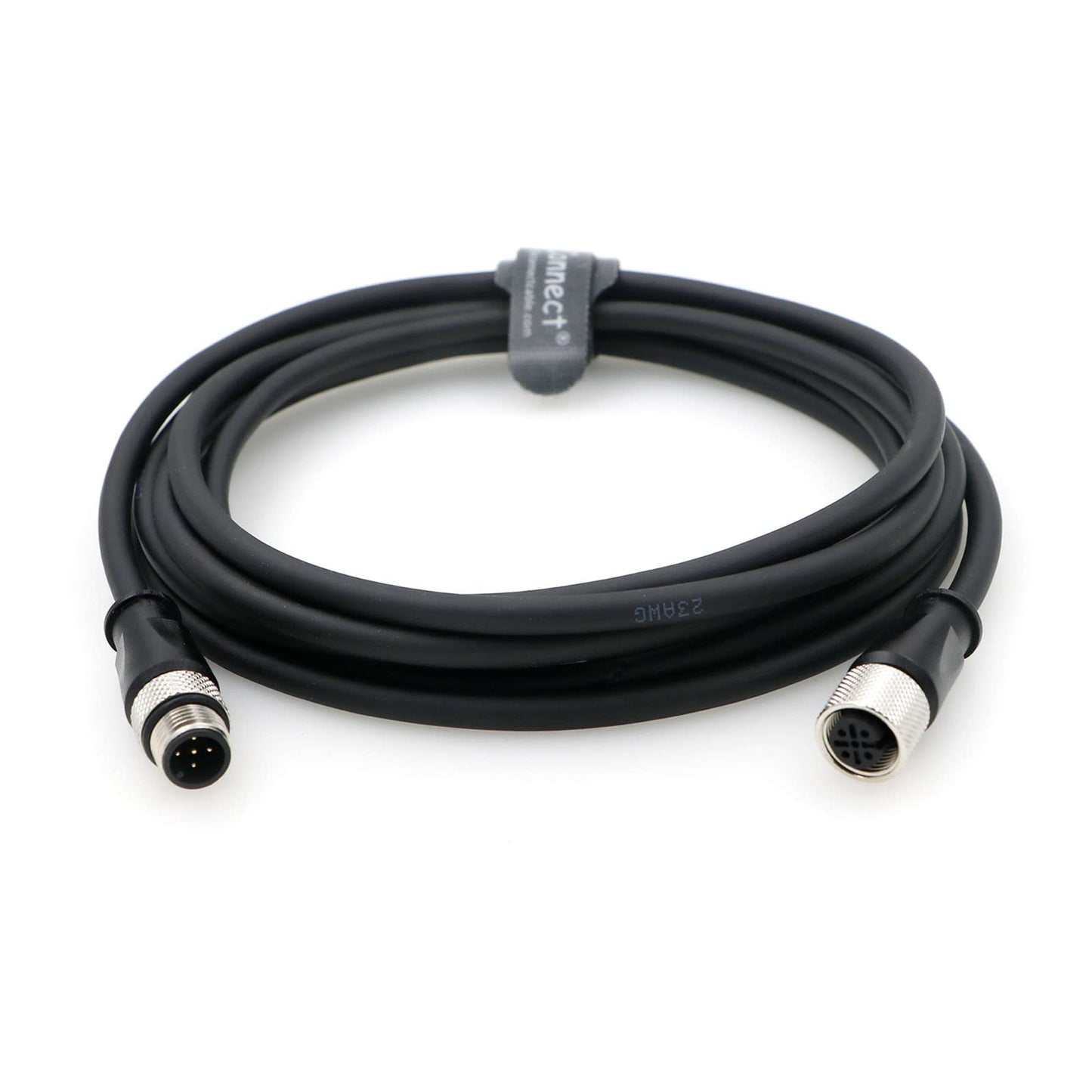 M12 5 Pin Male A-Code to 5 Pin Female A-Code Industrial Shielded Cable Aviation Sensor Connector for Device Network, Fieldbus Module 2M/6.5Ft
