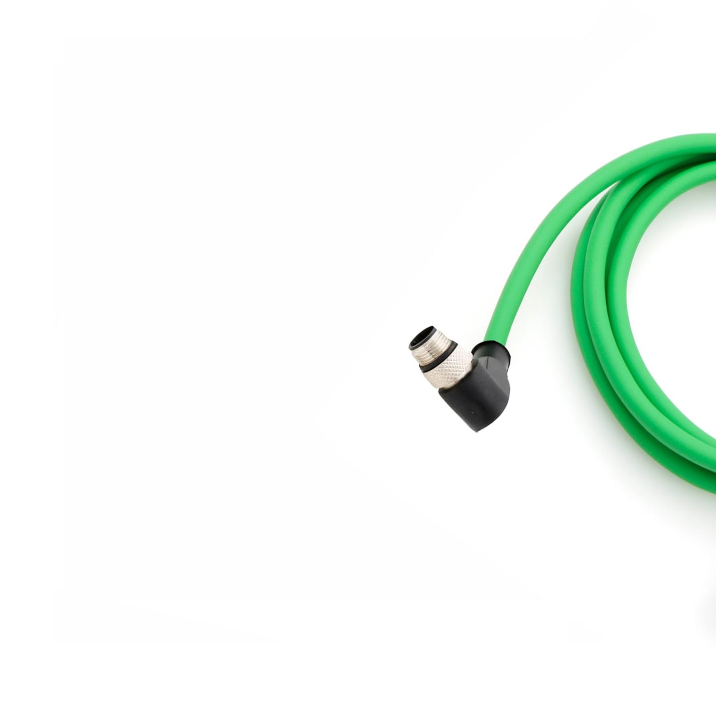 M12 D-Code Right Angle 4 Pin Male to RJ45 Shielded Cat5e Flexible Ethernet Waterproof Cable for Cognex Industrial Camera 1M