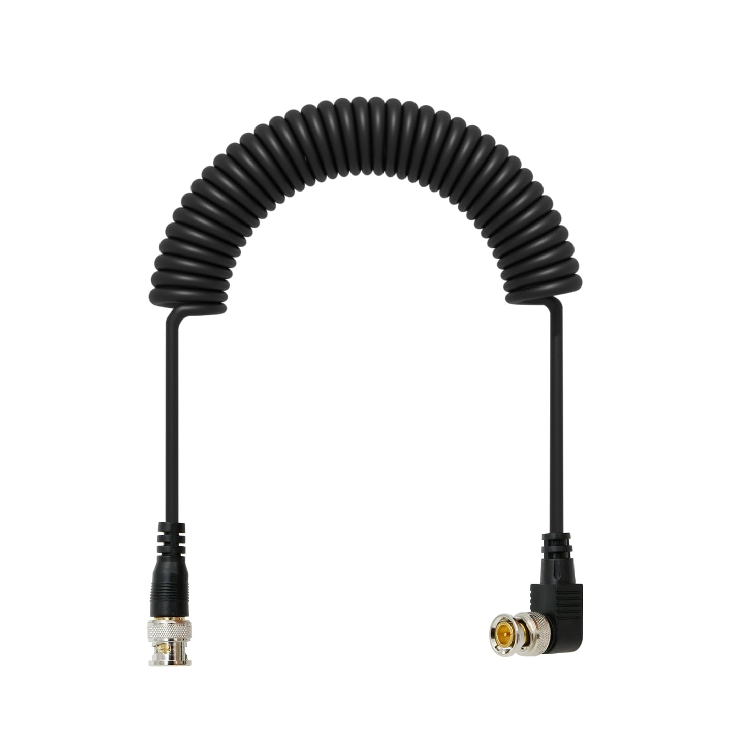 3G HD SDI BNC Male to BNC Male Coiled Cable Right Angle to Right Angle for Blackmagic