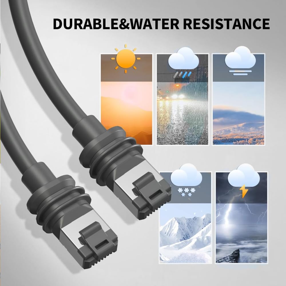 Starlink Gen 3 Replacement Cable, 26AWG Wire Rectangular Extension Starlink V3 Ethernet Cable,10M/33FT High-Speed Ethernet Extension, Waterproof, Compatible with Starlink V3, Gray