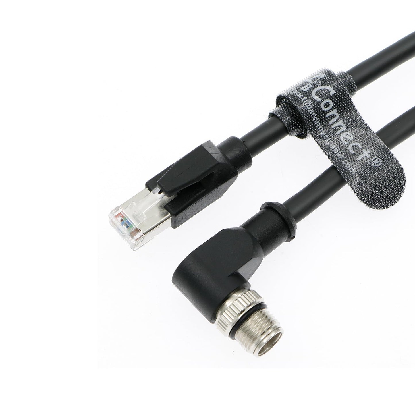 M12 8 Pin X-Code Male Right Angle to RJ45 Industrial Ethernet Cable for Cognex in Sight Industrial Camera Shielded Waterproof Flexible Cable 1M