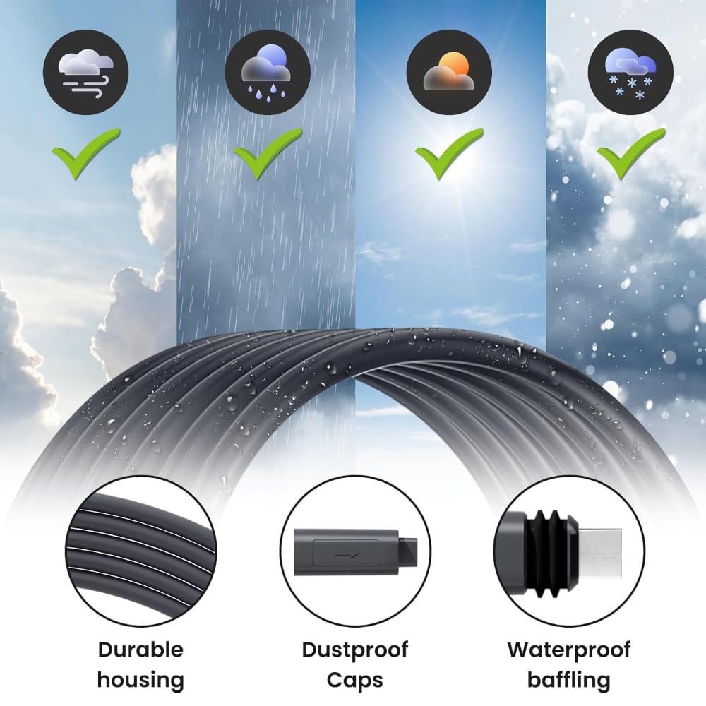 Starlink Cable Replacement for Starlink Rectangular Satellite V2, 33FT Grey, 1200 Mbps Waterproof