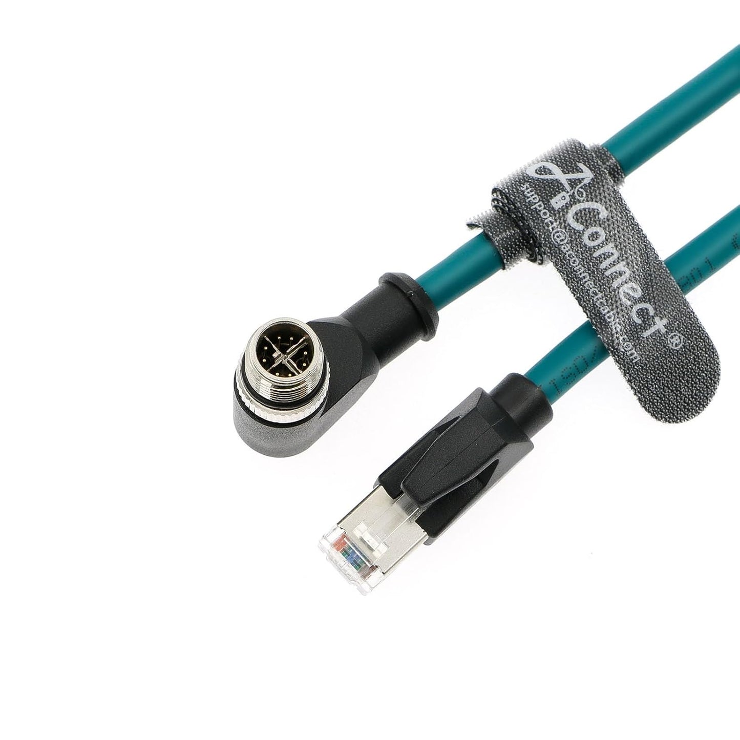 M12 8 Position X-Code Male Right Angle to RJ45 Ethernet Shielded Cable for Cognex in Sight Industrial Camera High Flexible Waterproof Cable 1M