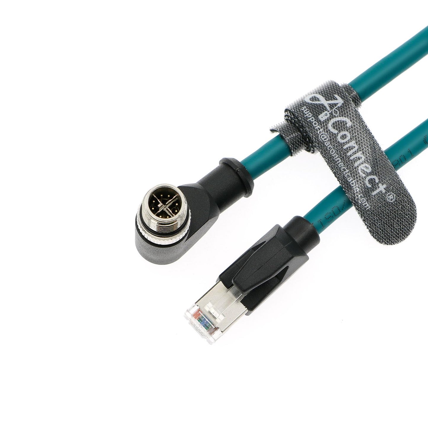 M12 8 Position X-Code Male Right Angle to RJ45 Ethernet Shielded Cable for Cognex in Sight Industrial Camera High Flexible Waterproof Cable 1M