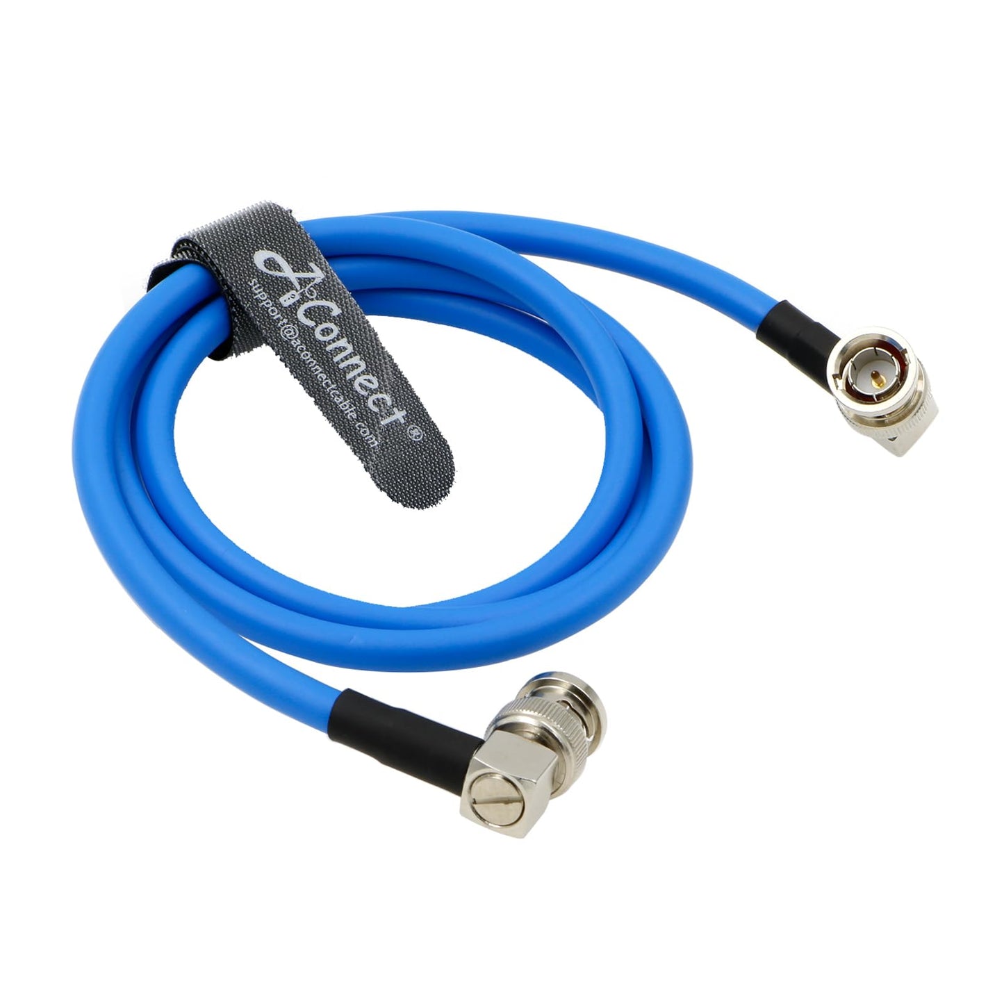 12G HD BNC SDI BNC Cable Right Angle Orignial Neutrik BNC Male to Male 75 Ohm Coaxial Cable for 4K Video Camera (Blue 1M)