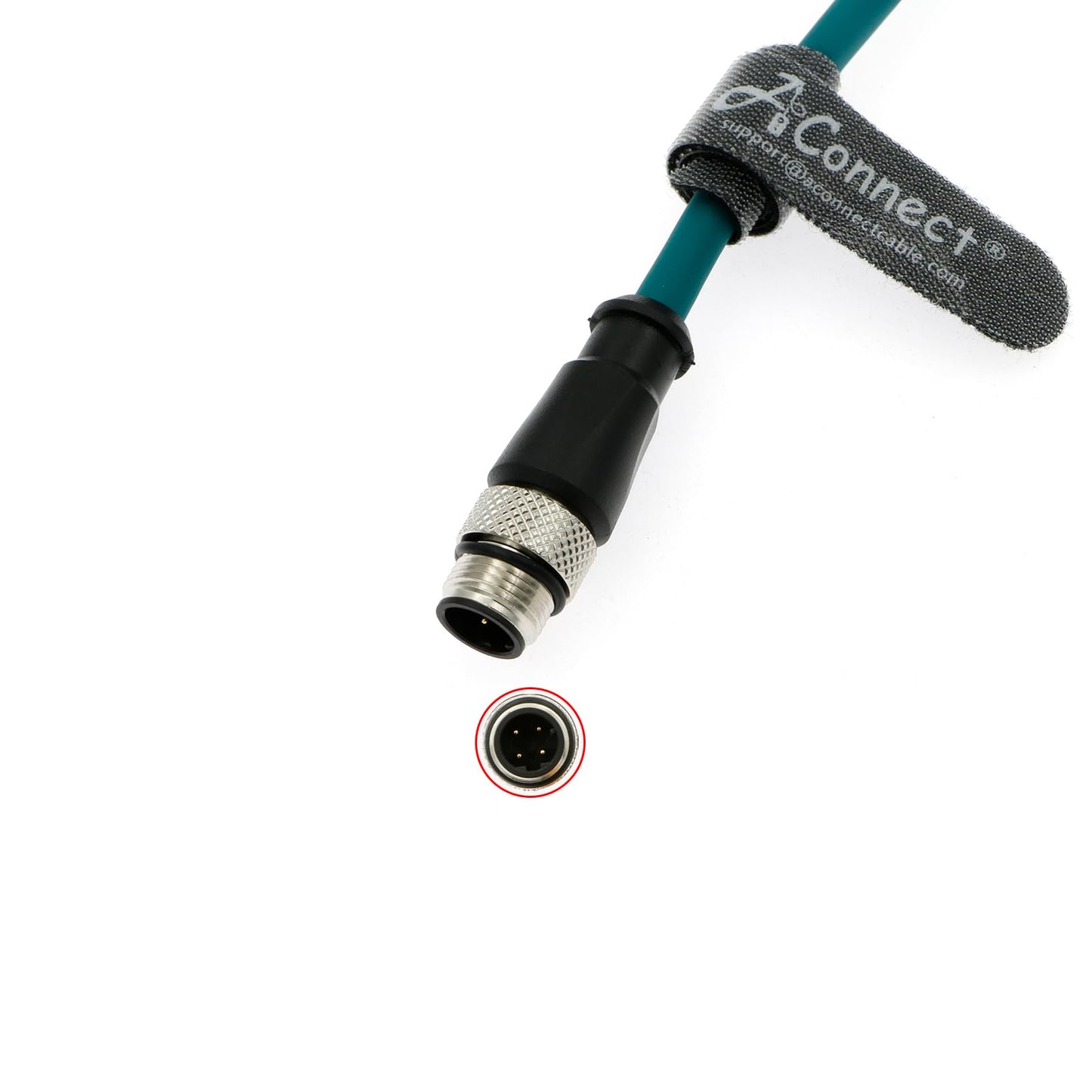 M12 D-Code 4 Pin Male to 4 Pin Male High Flexible Shielded Ethernet Waterproof Cat5e Cable for Industrial Camera 1M/3.28Ft