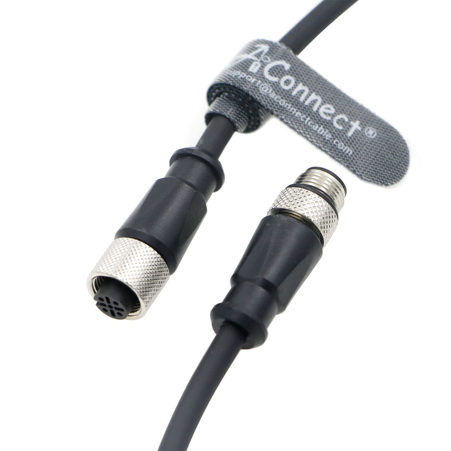 M12 5 Pin Male A-Code to 5 Pin Female A-Code Industrial Shielded Cable Aviation Sensor Connector for Device Network, Fieldbus Module 2M/6.5Ft