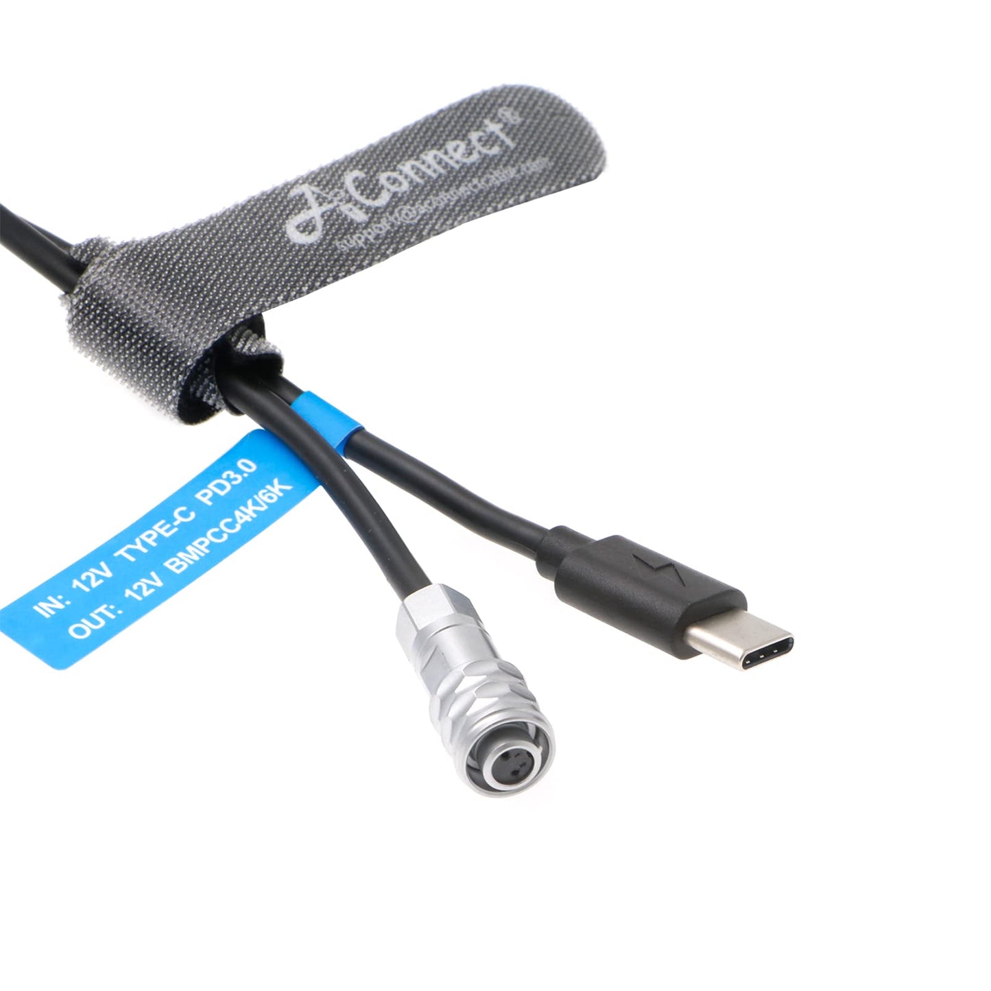 BMPCC-4K-6K 2 Pin Female to Type-C PD-Power-Bank Power-Cable for Blackmagic-Pocket-Cinema-Camera Flexible 20in