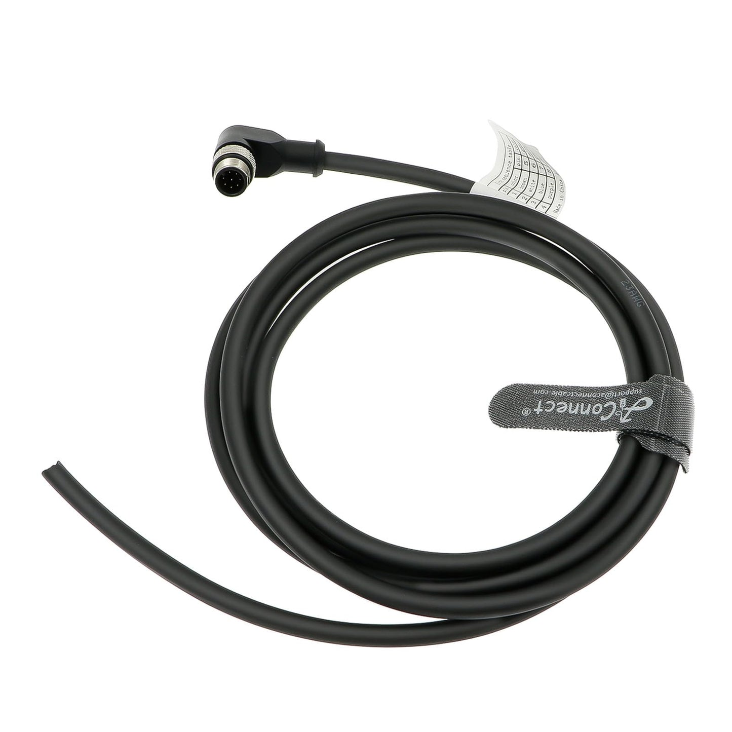 M12 A Code Right Angle 8 Pin Male to Flying Leads Connector Aviation Sensor Waterproof Electrical Shielded Cable for Industrial Cameras Automation Device Network Fieldbus Module 1M