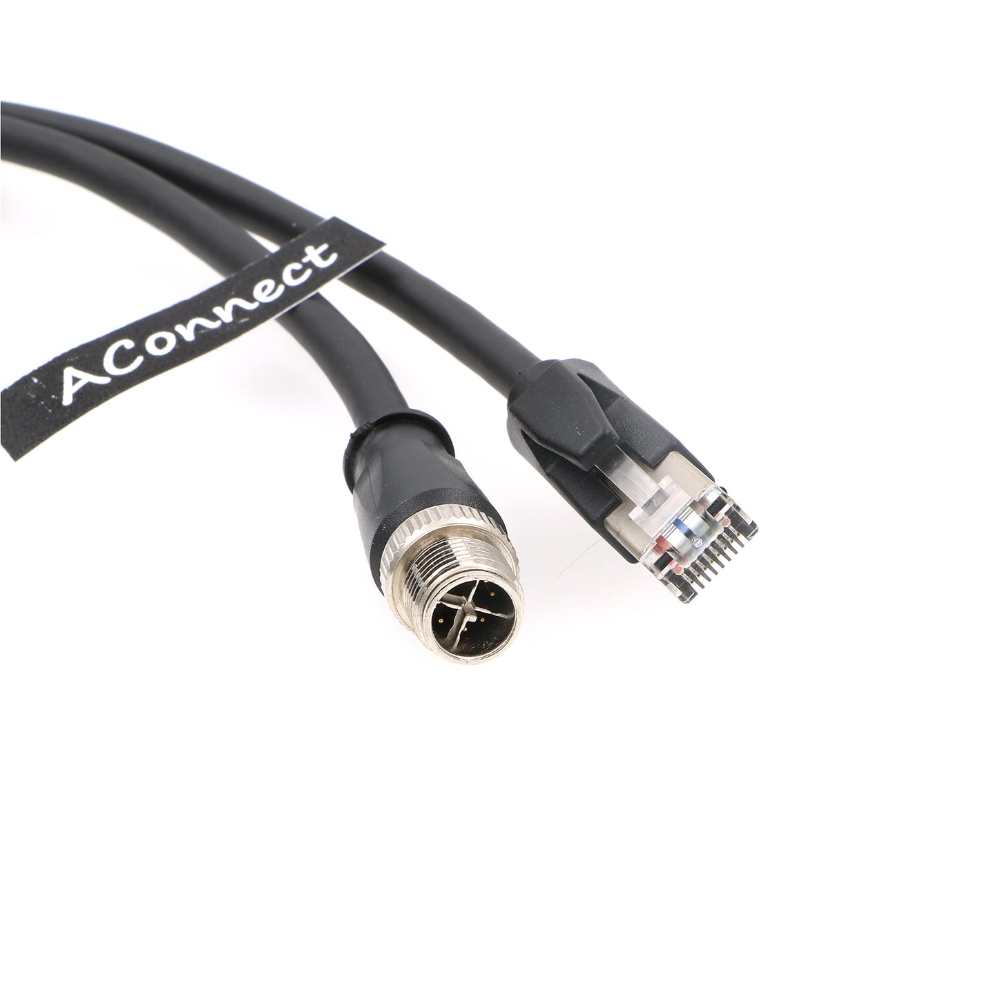 X-Code-RJ45-Industrial-Shielded-Ethernet M12 8 Pin X-Code Male to RJ45 Cat6a Ethernet Shielded Cable for Cognex Industrial Camera Flexible 3.3Ft|1M