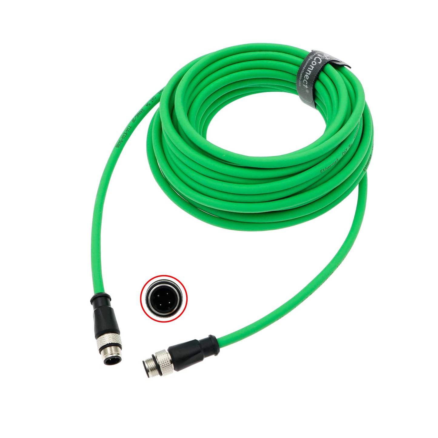 M12-D-Code Ethernet-Cable for Industrial Camera M12 4 Pin Male D-Code to 4 Pin Male D-Code Shielded Cat5e Ethernet Cord Waterproof 5M/16.4Ft