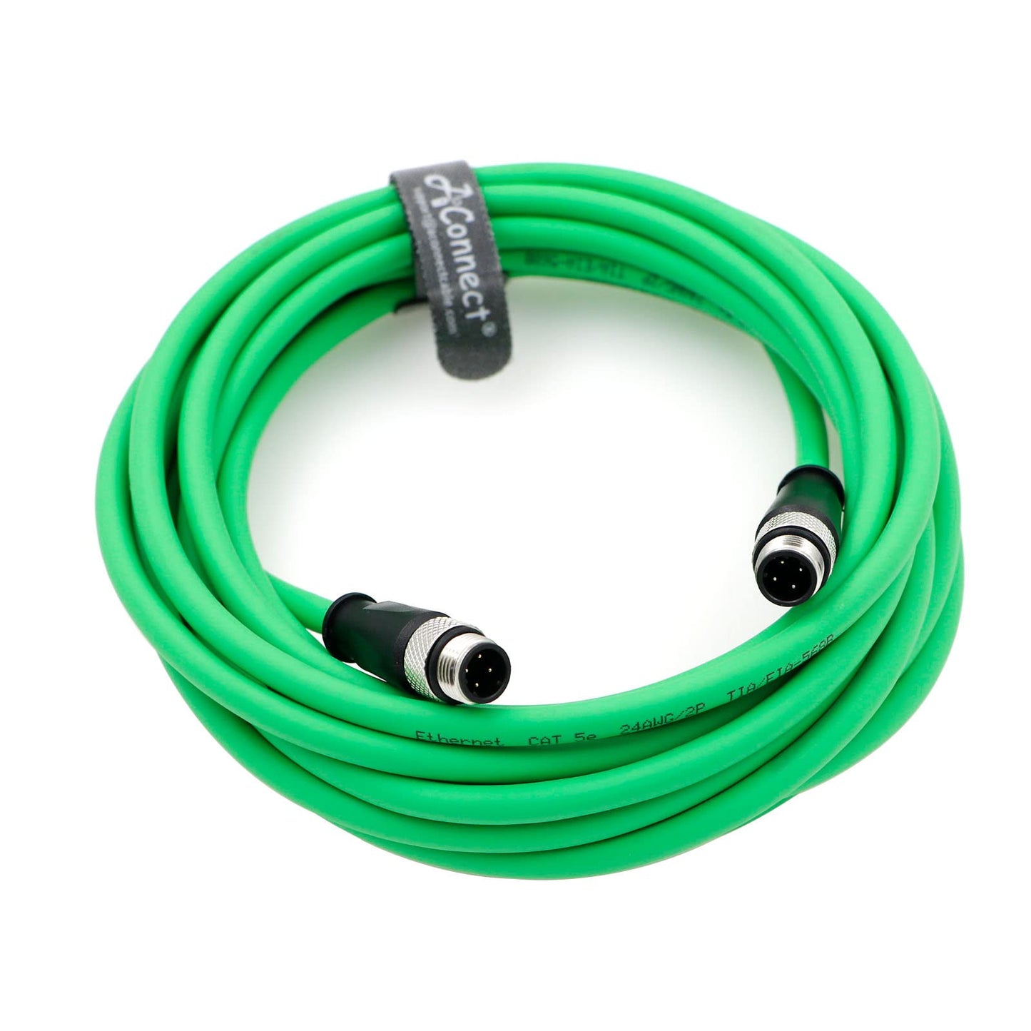 M12-D-Code Ethernet-Cable for Industrial Camera M12 4 Pin Male D-Code to 4 Pin Male D-Code Shielded Cat5e Ethernet Cord Waterproof 5M/16.4Ft