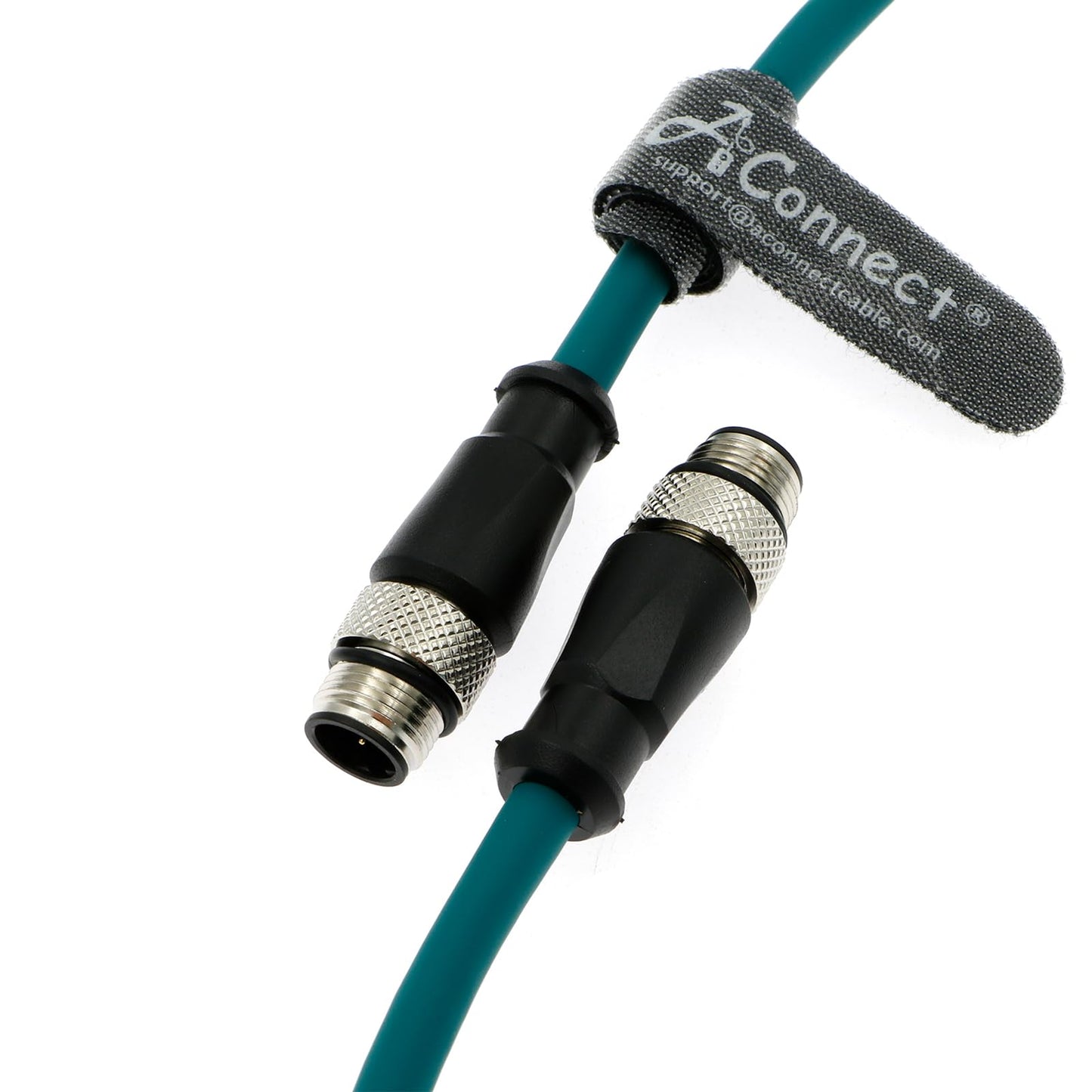 M12 D-Code 4 Pin Male to 4 Pin Male High Flexible Shielded Ethernet Waterproof Cat5e Cable for Industrial Camera 1M/3.28Ft