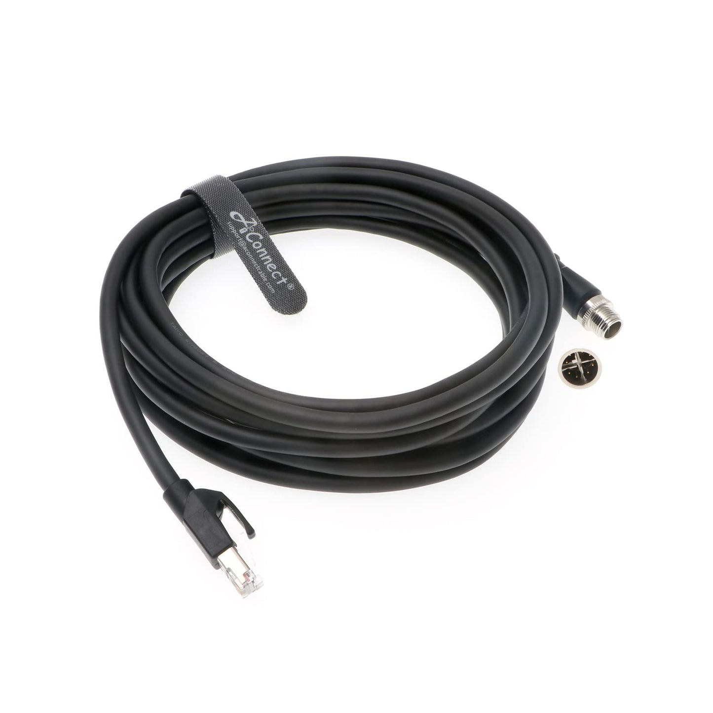 X-Code-RJ45-Industrial-Shielded-Ethernet M12 8 Pin X-Code Male to RJ45 Cat6a Ethernet Shielded Cable for Cognex Industrial Camera Flexible 3.3Ft|1M