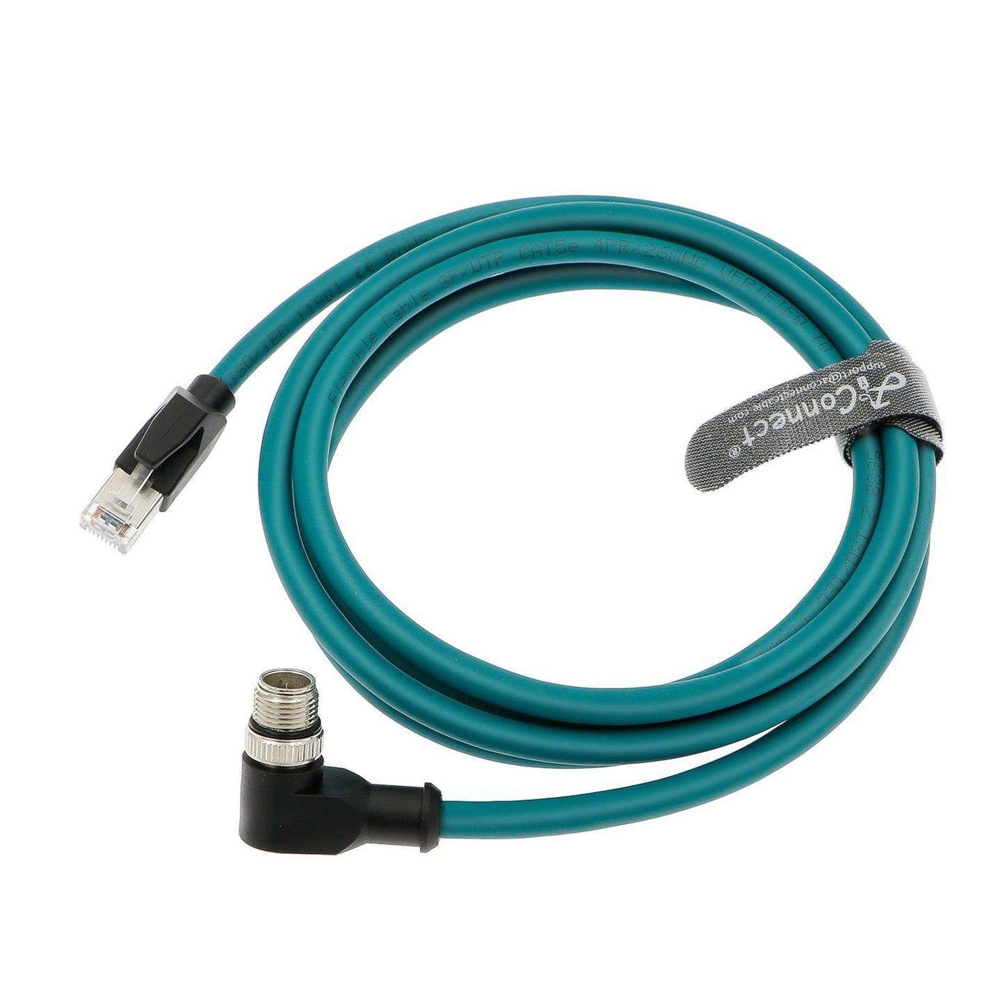 M12 8 Position X-Code Male Right Angle to RJ45 Ethernet Shielded Cable for Cognex in Sight Industrial Camera High Flexible Waterproof Cable 1M