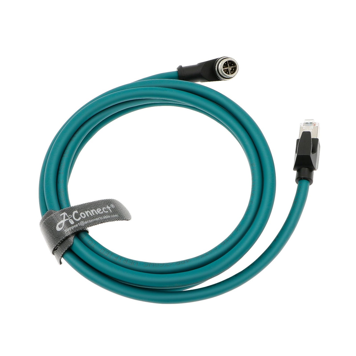 M12 8 Position X-Code Male Right Angle to RJ45 Ethernet Shielded Cable for Cognex in Sight Industrial Camera High Flexible Waterproof Cable 1M