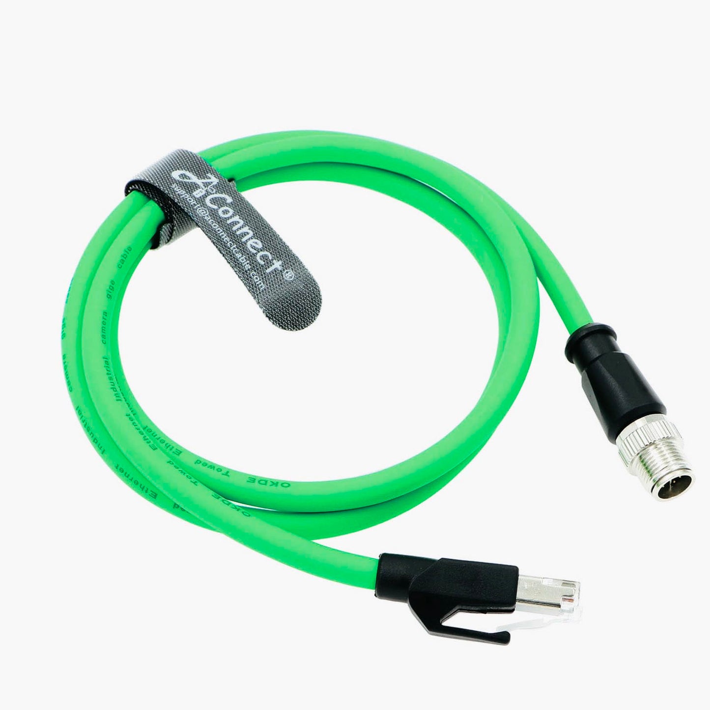 M12 8 Pin Male X Code to RJ45 Cat6a Gigabit Ethernet Cable for Cognex in Sight Industrial Camera Shielded Waterproof Flexible Cable 1M (Green)