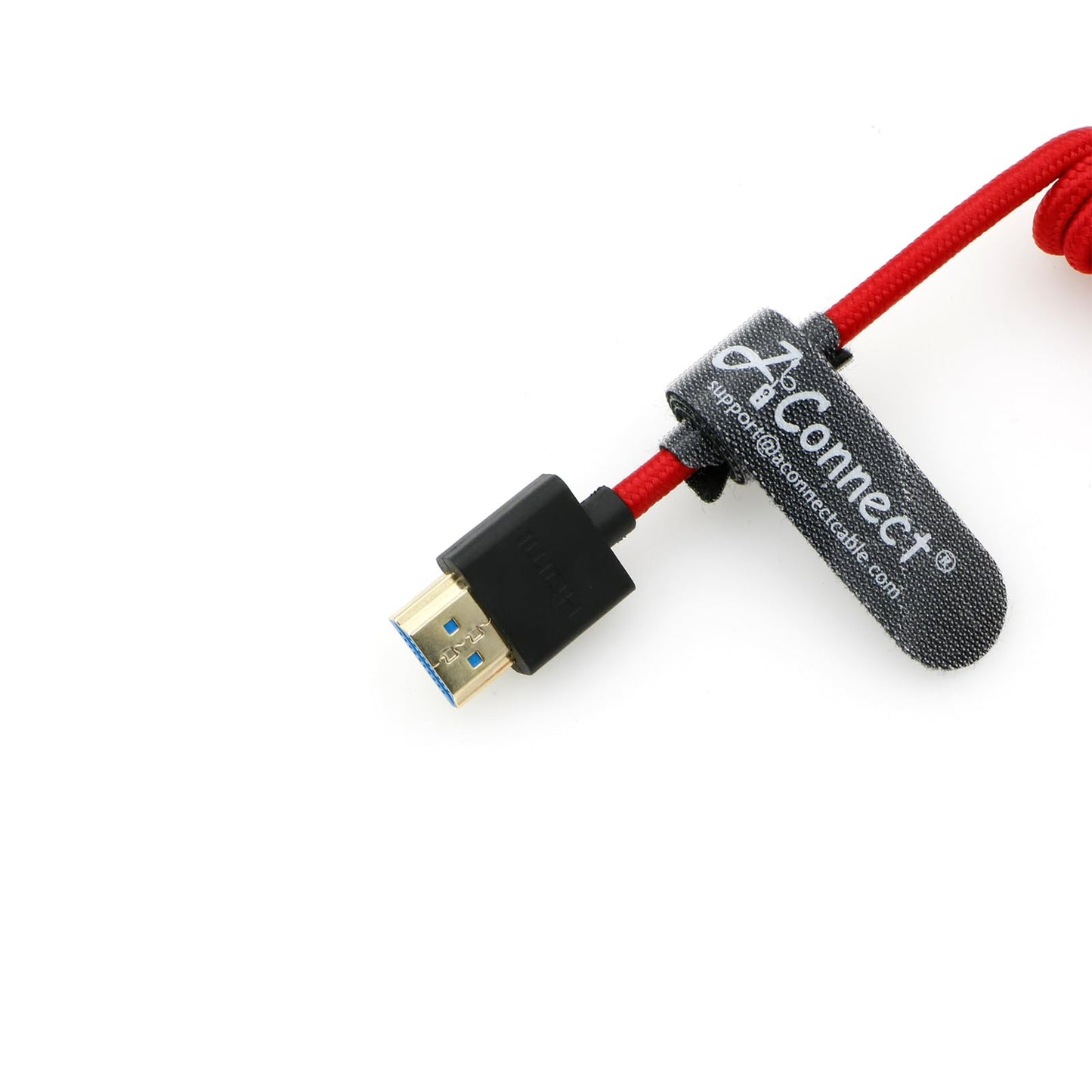8K Coiled HDMI Cable, 8K@60Hz 4K@120Hz 48Gbps HDMI 2.1 Cable, Ultra High-Speed Braided Coiled Cable 12~18" for Atomos Ninja V|Portkeys BM5 Monitor (Straight to Straight)