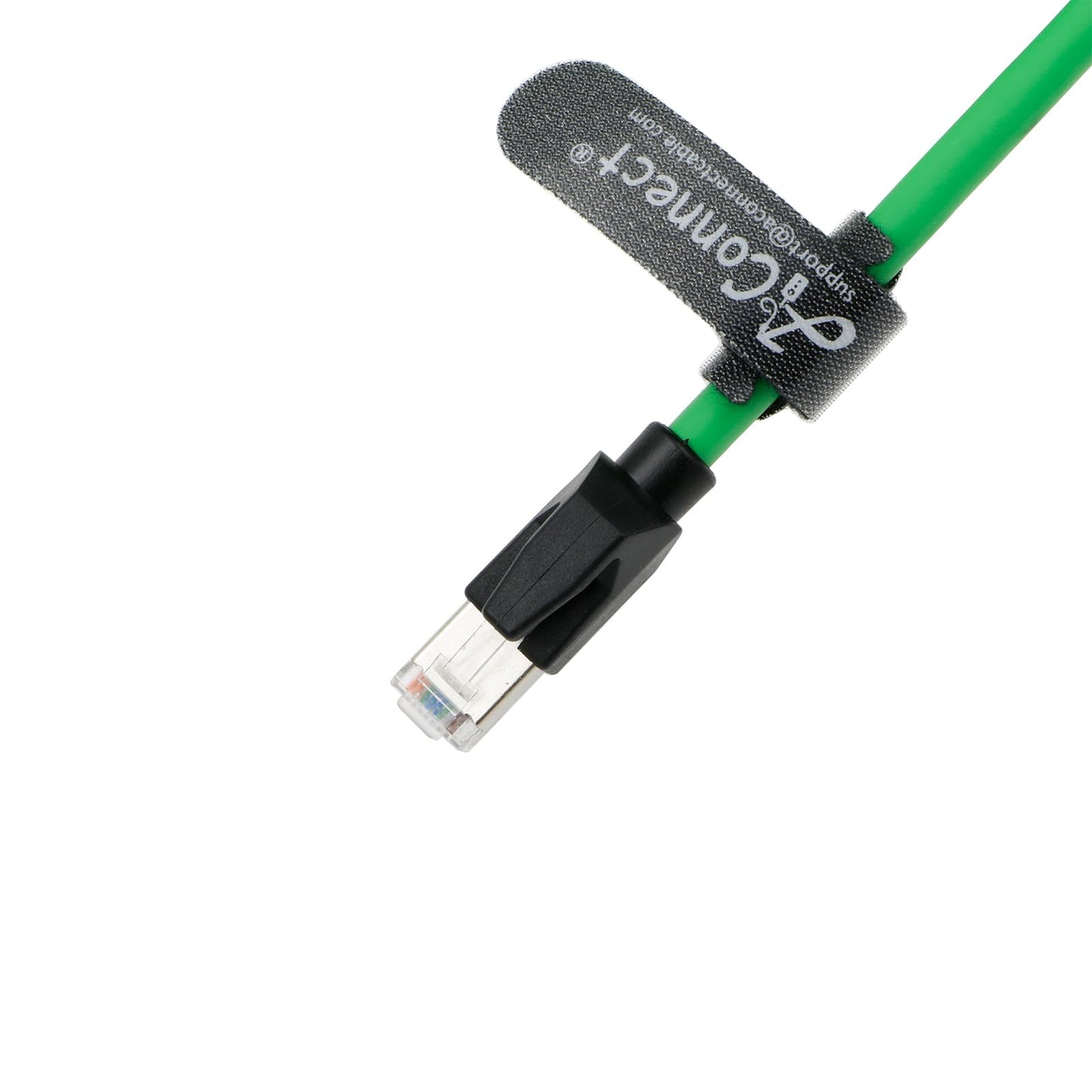 M12-X-Code Ethernet-Cable for Cognex in Sight Industrial Camera M12 8 Pin Male X Code to RJ45 Shielded Cat6ae Ethernet Cable 20M (Green)