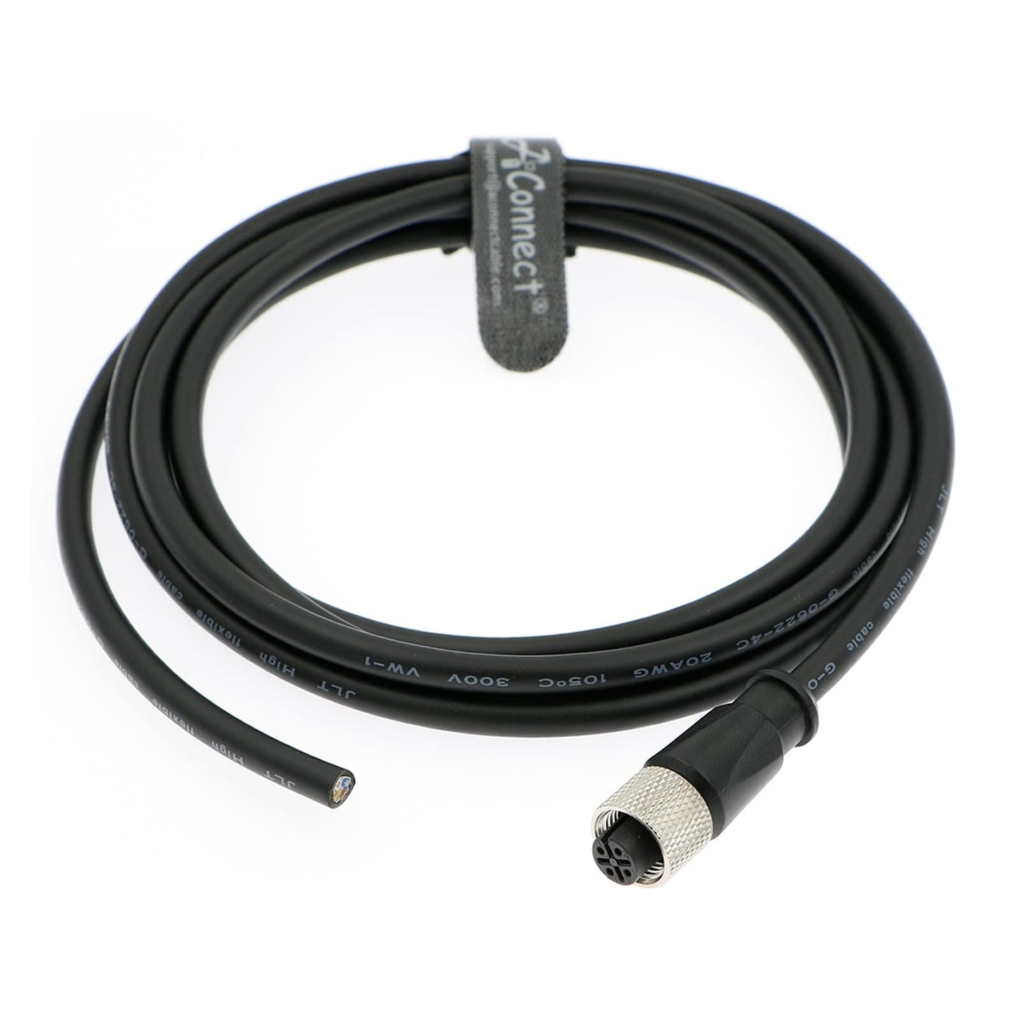 M12 A Code 4 Pin Female Straight Connector Aviation Socket Electrical Cable for Industrial Camera 1M/3.3Ft