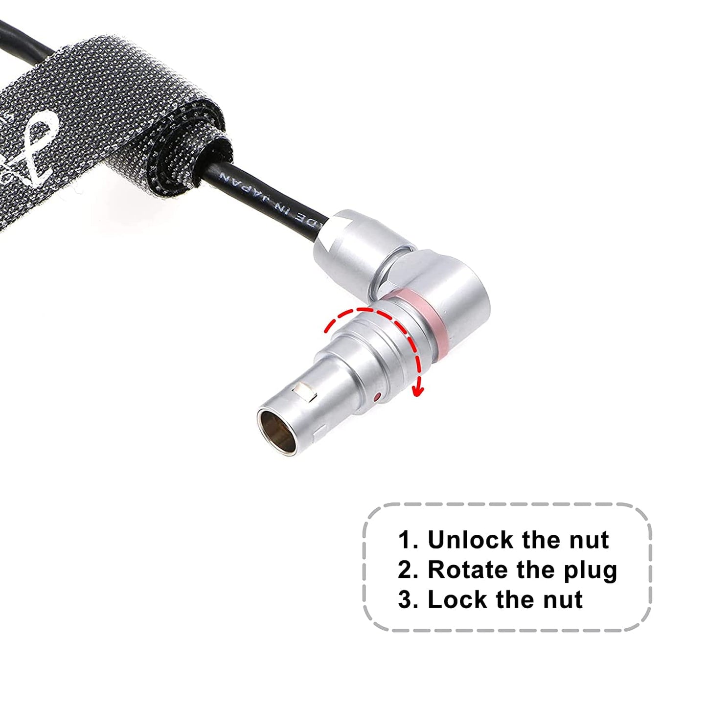 Cable-TRS-EXT-Tentacle-Timecode-Red Komodo Timecode Cable Tentacle Sync 3.5mm TRS to EXT 9 Pin Male Rotatable L-Shaped