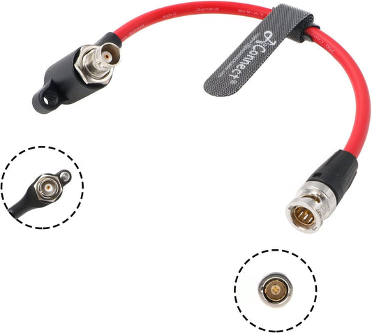 SDI-Protector-Cable for RED-Komodo Galvanic-Isolators BNC Male to Right-Angle BNC Female Power Cord 8inch Black