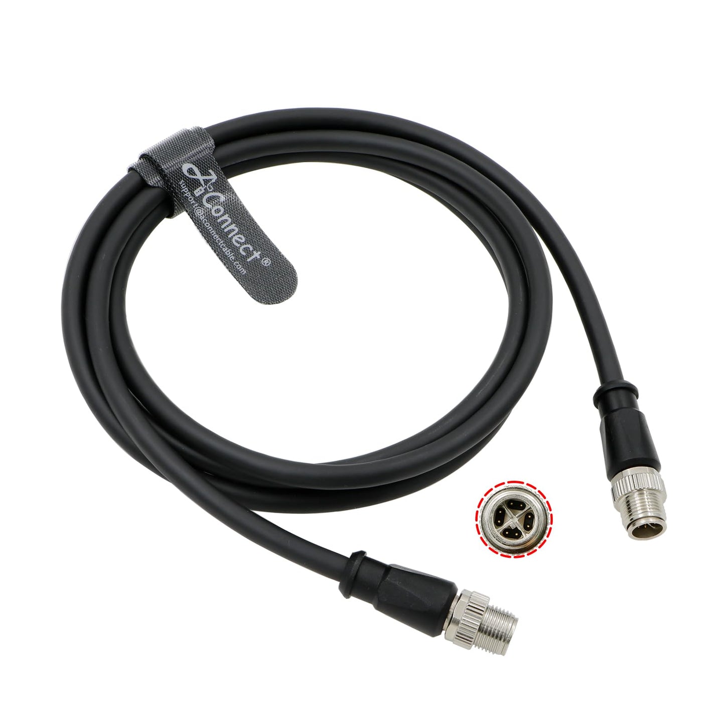 M12-X-Code Ethernet-Cable for Cognex Industrial Camera M12 8 Pin Male X-Code to 8 Pin Male X-Code Shielded Industrial Cord Waterproof Anti-UV 1M