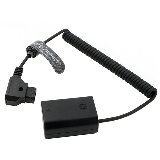 NP-FZ100 Dummy Battery to D-tap Power Coiled Cable for Sony A9 A7III A7RIII A7SIII A7IV A7M4 A6600 FX3 Camera