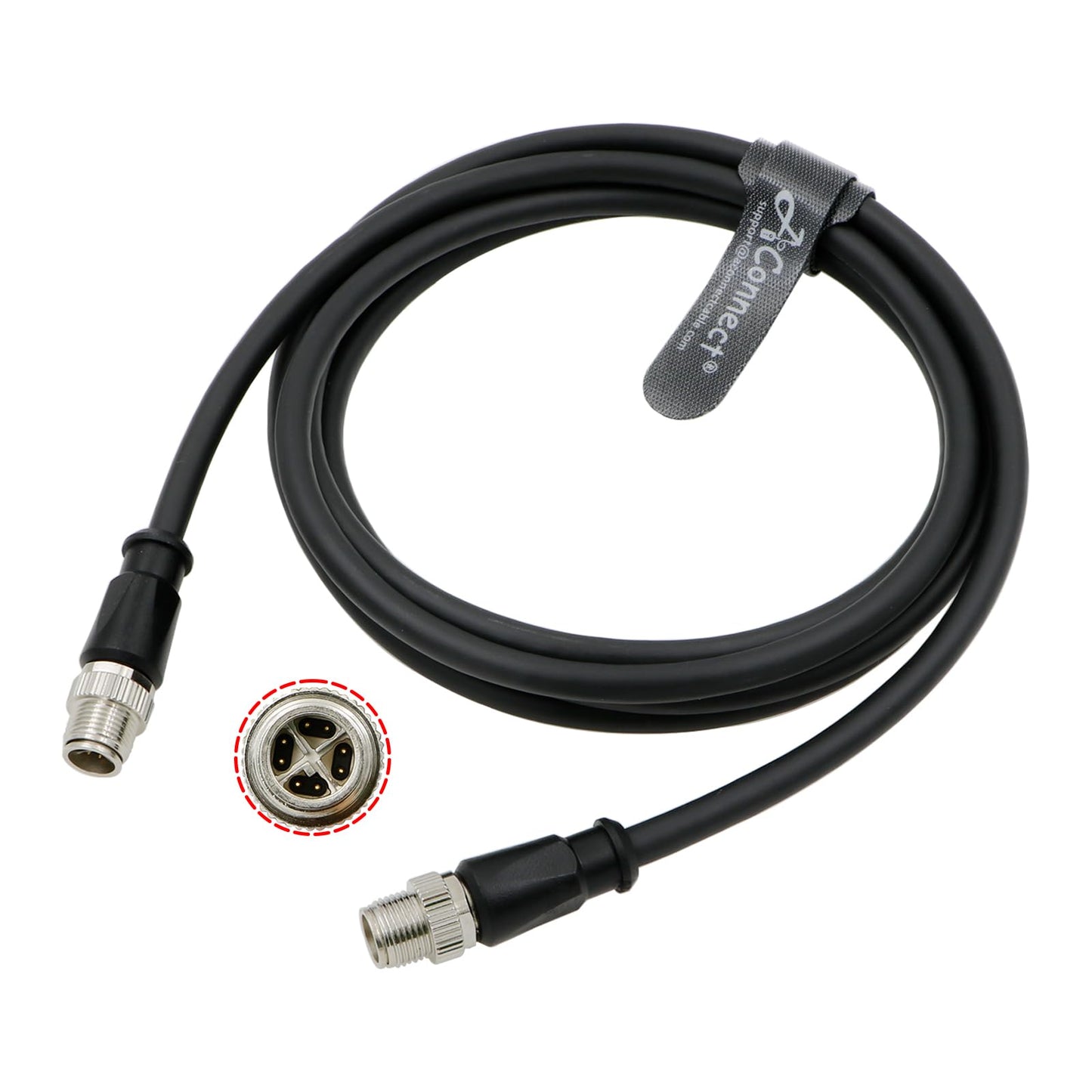 M12-X-Code Ethernet-Cable for Cognex Industrial Camera M12 8 Pin Male X-Code to 8 Pin Male X-Code Shielded Industrial Cord Waterproof Anti-UV 1M
