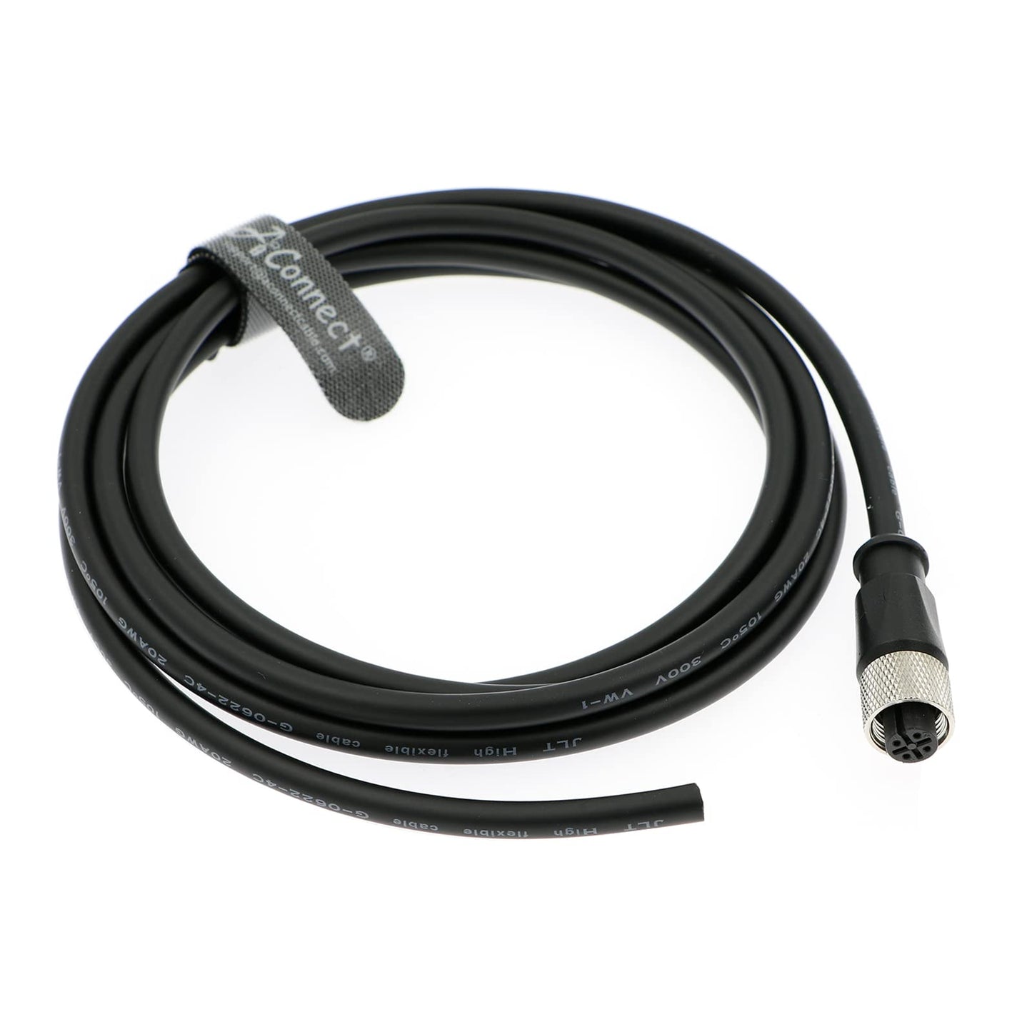 M12 A Code 4 Pin Female Straight Connector Aviation Socket Electrical Cable for Industrial Camera 1M/3.3Ft