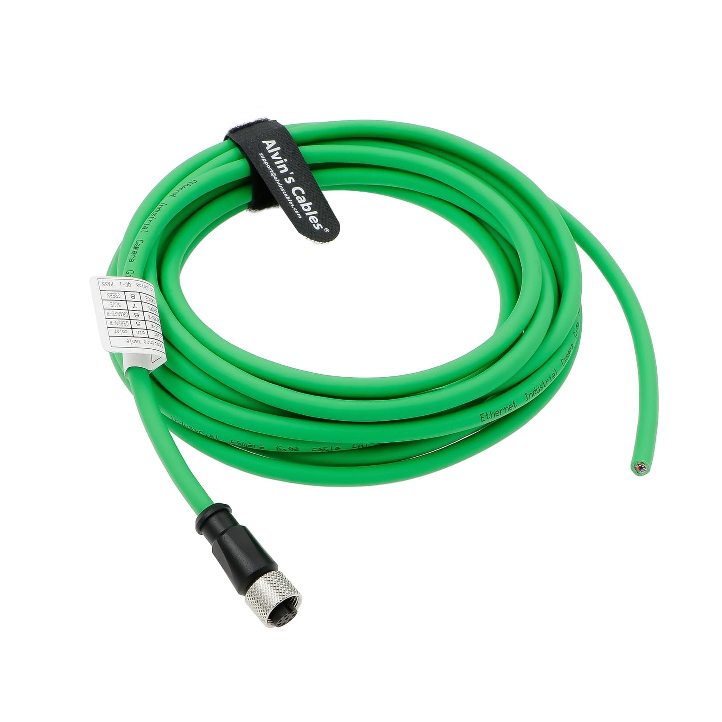M12 A Code 8 Pin Female to Flying Leads Cable Industrial Aviation Sensor Waterproof Electrical Shielded Cable for Industrial Cameras Automation Device Network Fieldbus Module 1M