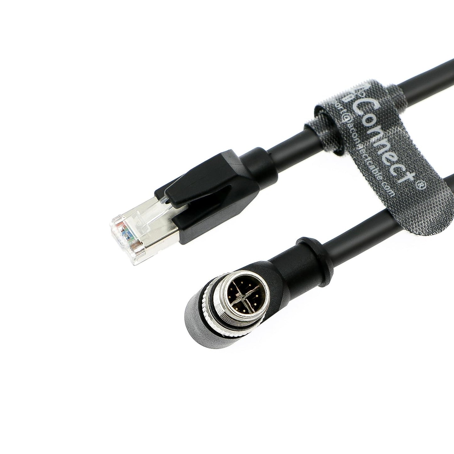 M12 8 Pin X-Code Male Right Angle to RJ45 Industrial Ethernet Cable for Cognex in Sight Industrial Camera Shielded Waterproof Flexible Cable 1M