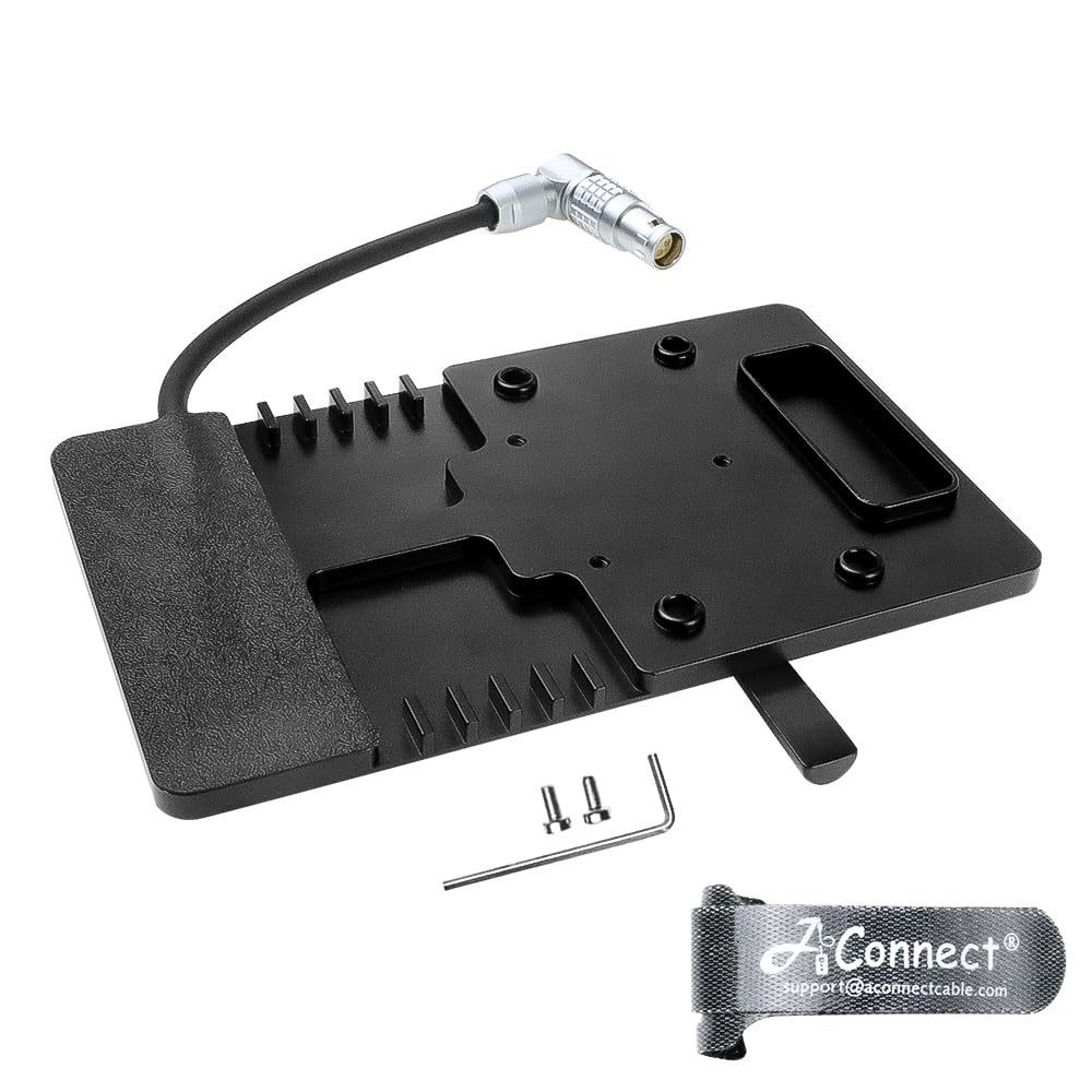 V Mount Battery Plate for DJI Ronin 4D, V Mount Plate with Right Angle 6 Pin Female Power Cable 8cm, Out Put Battery Mounts Plate Adapter for Camera Power Supply