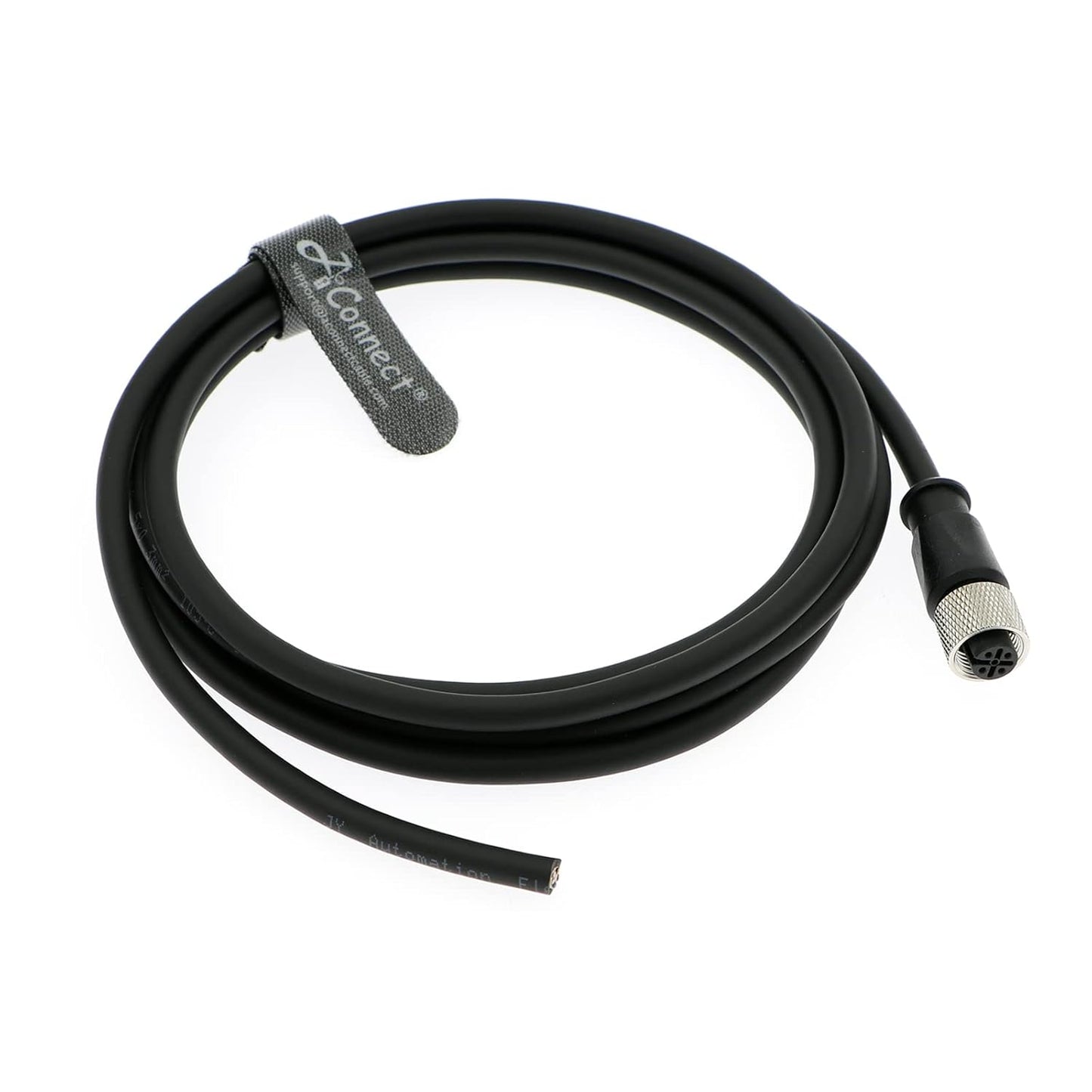 M12 A Code 5 Pin Female Straight Connector Aviation Socket Electrical Cable for Industrial Camera 2M/6.5Ft