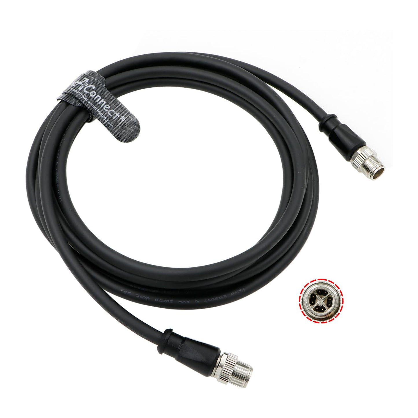 M12-X-Code Ethernet-Cable for Cognex Industrial Camera M12 8 Pin Male X-Code to 8 Pin Male X-Code Shielded Industrial Cord Waterproof Anti-UV 1M