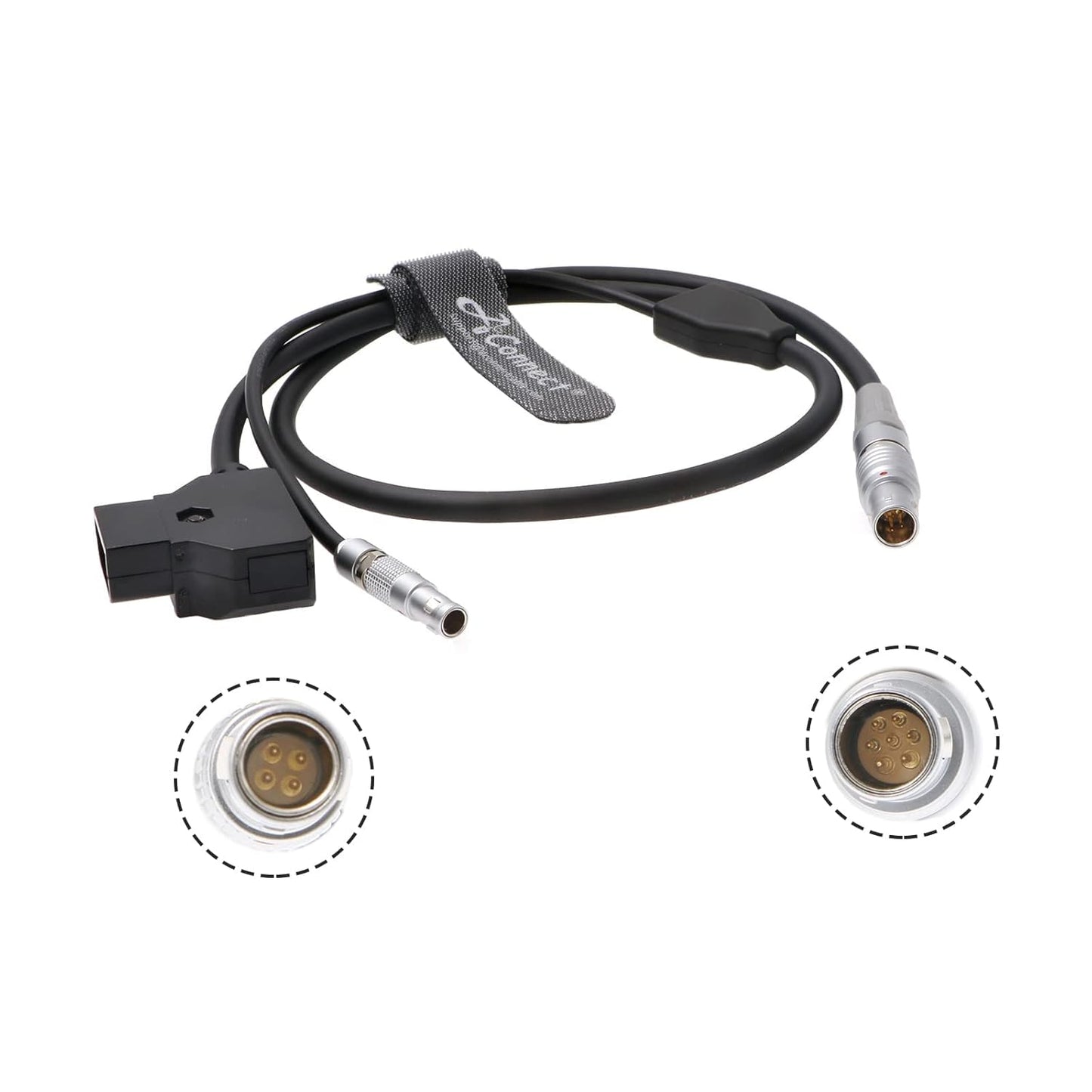 CAM-7Pin-RED-Dtap-Cable for RED Epic DSMC1| DSMC2 CAM 7 Pin to 00B 4 Pin + Dtap Male 50CM