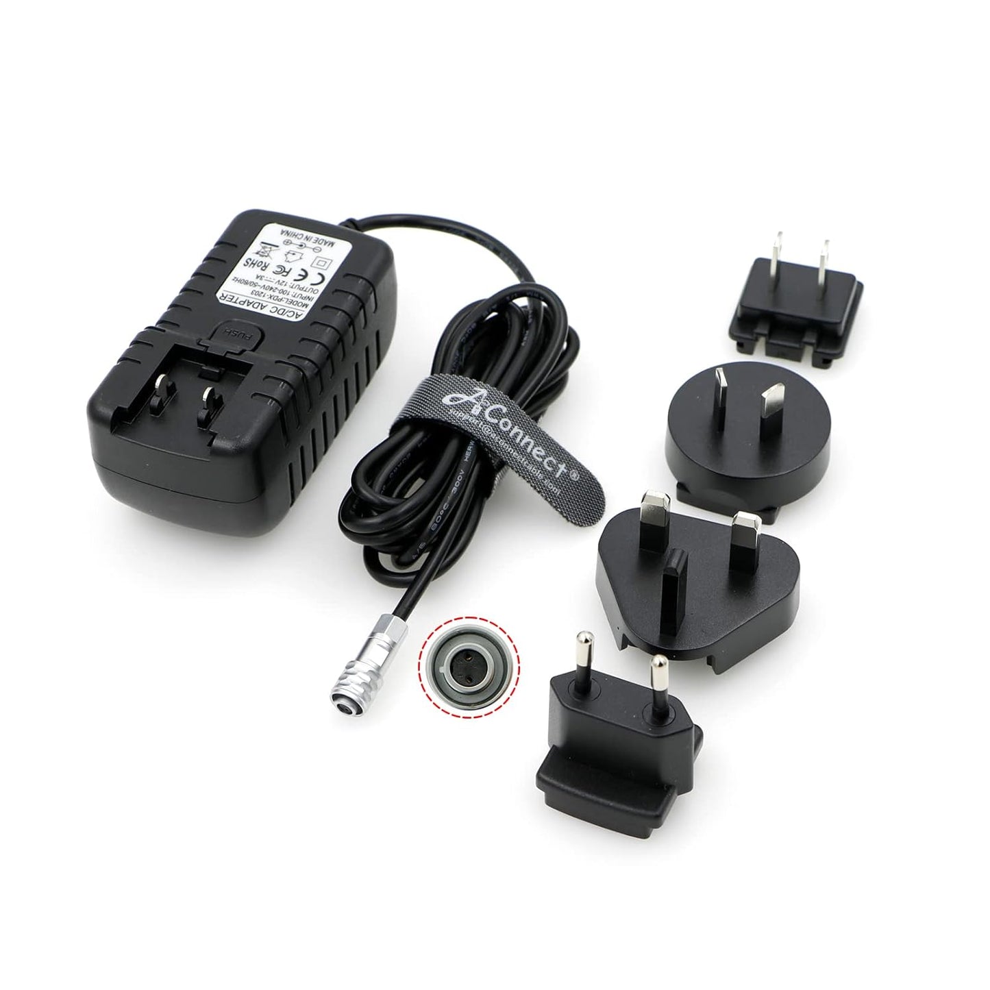 AC DC 12V 3A Power Adapter for BMPCC Blackmagic Pocket Cinema Camera 4K 6K with US UK EU AU Plugs