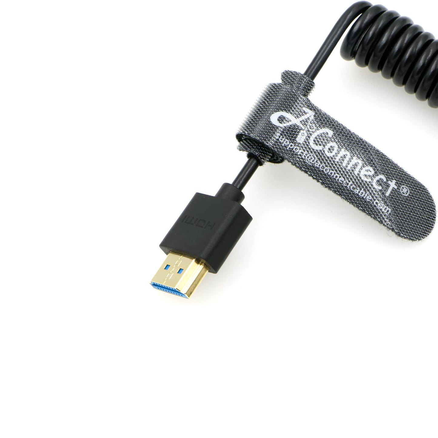 8K Coiled HDMI Cable, 8K@60Hz 4K@120Hz 48Gbps HDMI 2.1 Cable, Ultra High-Speed Braided Coiled Cable 12~18" for Atomos Ninja V|Portkeys BM5 Monitor (Left Angle to Left Angle)