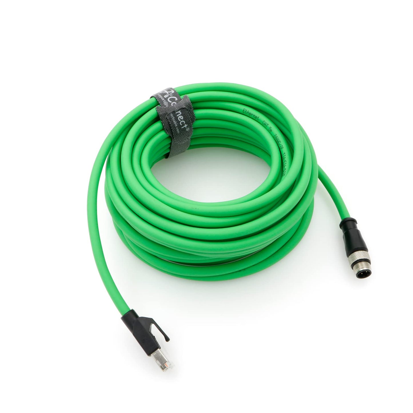 M12 4 Position D-Coded Connector to RJ45 Cat5e Ethernet Cable Assembly Waterproof Portable 3.3Ft/1M