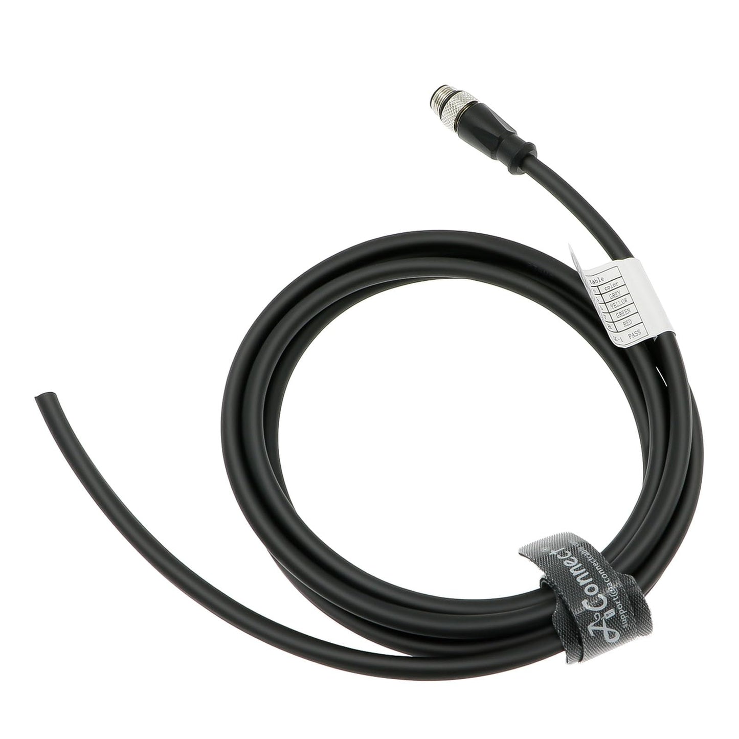 M12 A Code 8 Pin Male to Flying Leads Connector Aviation Sensor Waterproof Electrical Shielded Cable for Industrial Cameras Automation Device Network Fieldbus Module 1M