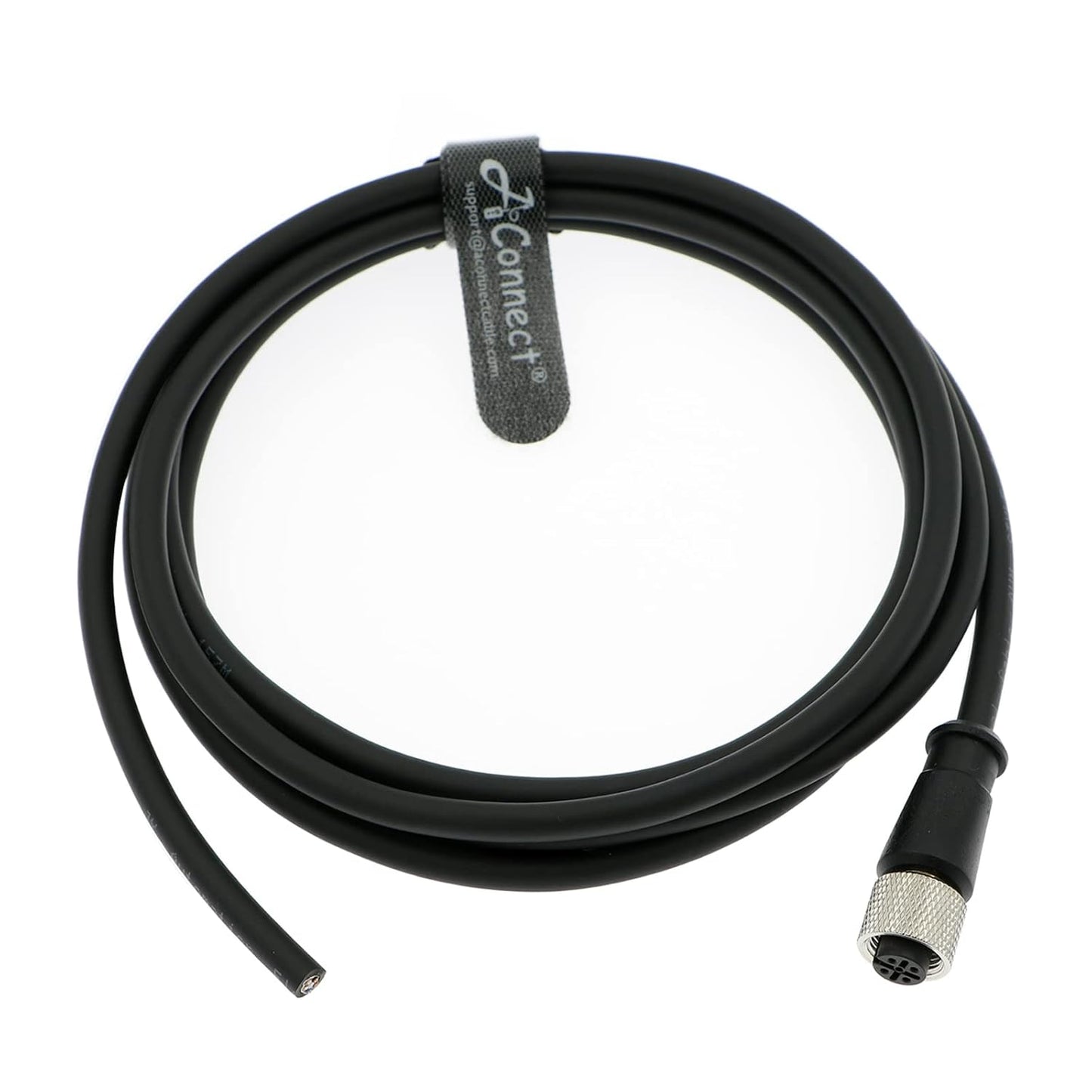 M12 A Code 5 Pin Female Straight Connector Aviation Socket Electrical Cable for Industrial Camera 2M/6.5Ft