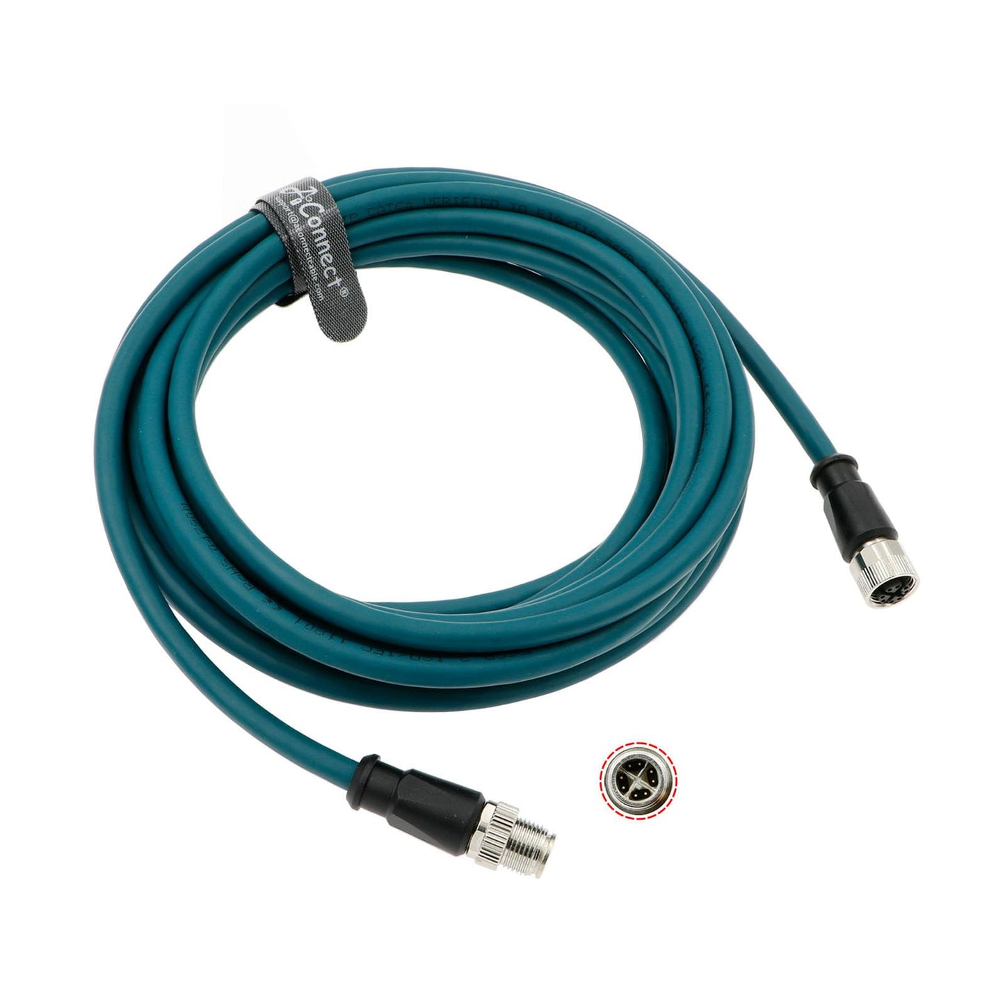 M12 8 Pin X-Code Male to M12 X-Code Female Sensor Connector High Flexible Waterproof Industrial Cable for Cognex Industrial Cameras Automation Device Network 1M